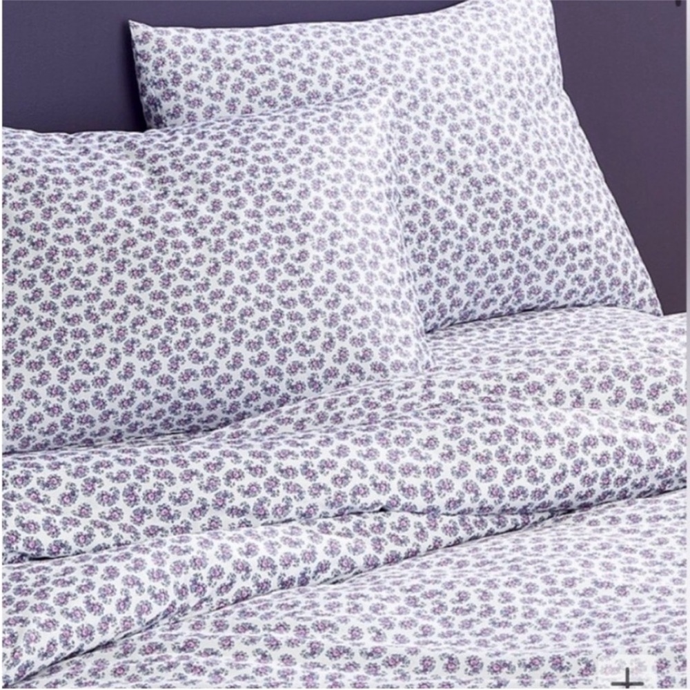 J crew twin/twin xl duvet set paisley nwt purple white